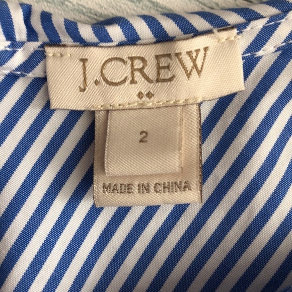 J.Crew Ruffled V-Neck Stripe Sleeveless Top 2 - Picture 6 of 10